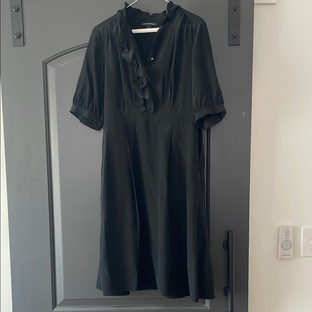Banana Republic Silk Black Ruffle Dress - Excellent Condition